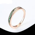 Wedding  Ring For Women Lovers Simple Cubic Zirconia Rose Gold Color Fashion Jewelry  ZYR314 ZYR317 - Natna Shop