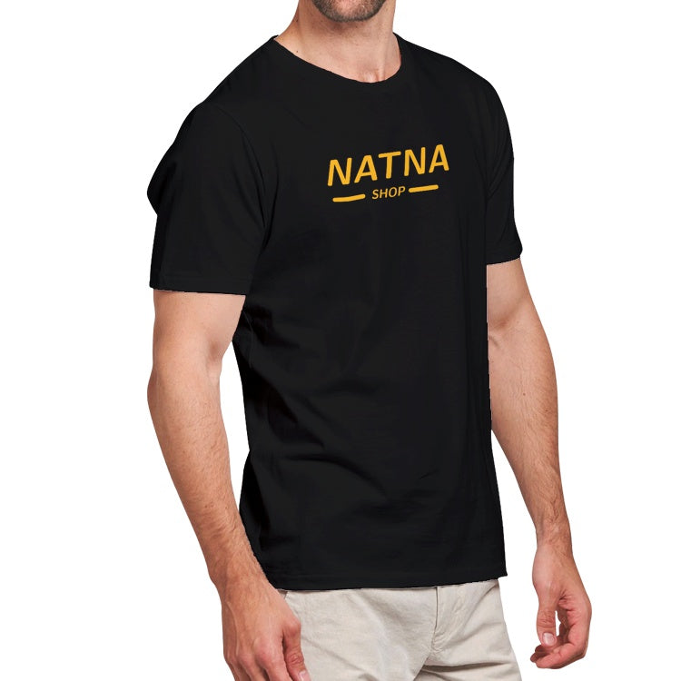 Men's Heavy Cotton Adult T-Shirt Natna Shop Brand Black