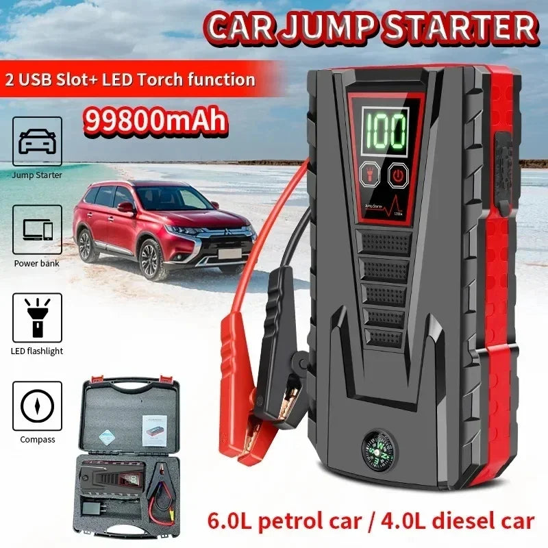 5000A 12V Car Jump Starter, 18,000mAh Power Bank w/ LED Light