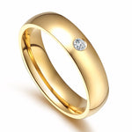 Gold Stainless Steel Wedding Band Ring for Men & Women | Classic Polished Couple Ring | Engagement & Promise Jewelry