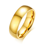 Gold Stainless Steel Wedding Band Ring for Men & Women | Classic Polished Couple Ring | Engagement & Promise Jewelry