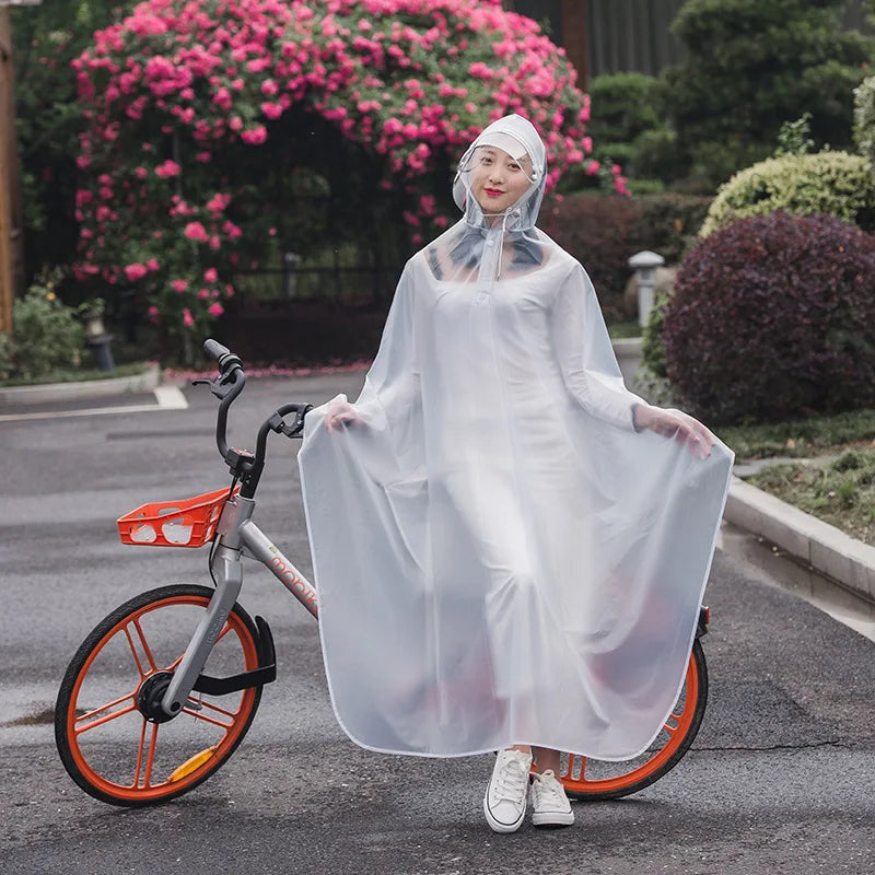 3XL Waterproof Bicycle Motorcycle Rain Poncho - Clear Transparent Raincoat for Outdoor Cycling