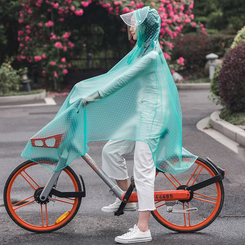 3XL Waterproof Bicycle Motorcycle Rain Poncho - Clear Transparent Raincoat for Outdoor Cycling