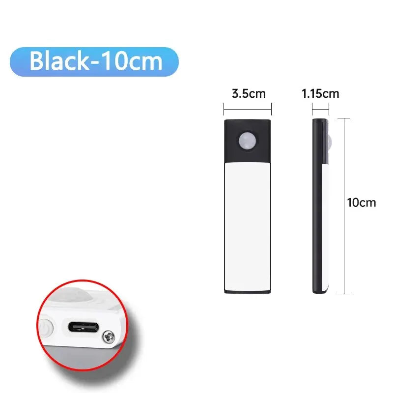 Rechargeable Motion Sensor LED Cabinet Light – USB-C Under Cabinet & Wardrobe Lamp (10-60 cm, Dimmable