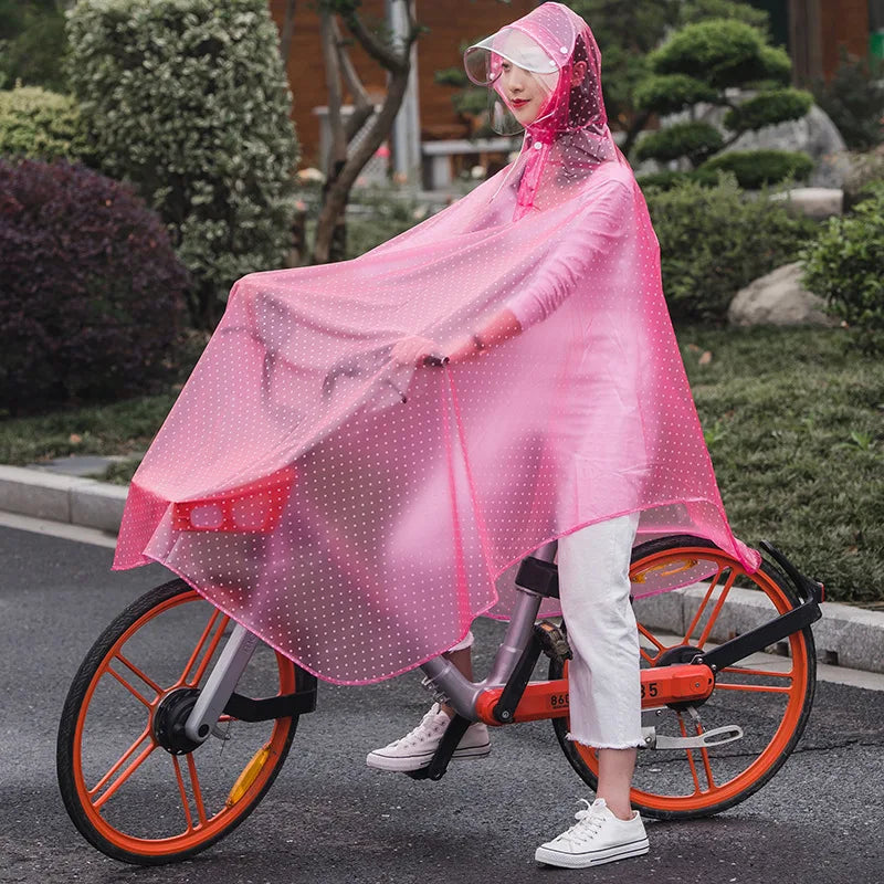 3XL Waterproof Bicycle Motorcycle Rain Poncho - Clear Transparent Raincoat for Outdoor Cycling