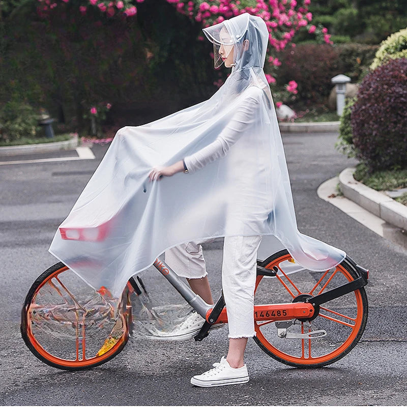 3XL Waterproof Bicycle Motorcycle Rain Poncho - Clear Transparent Raincoat for Outdoor Cycling