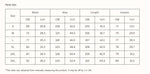 Size Chart for high-waisted rhinestone jeans with polka dots, worn by a fashion model.