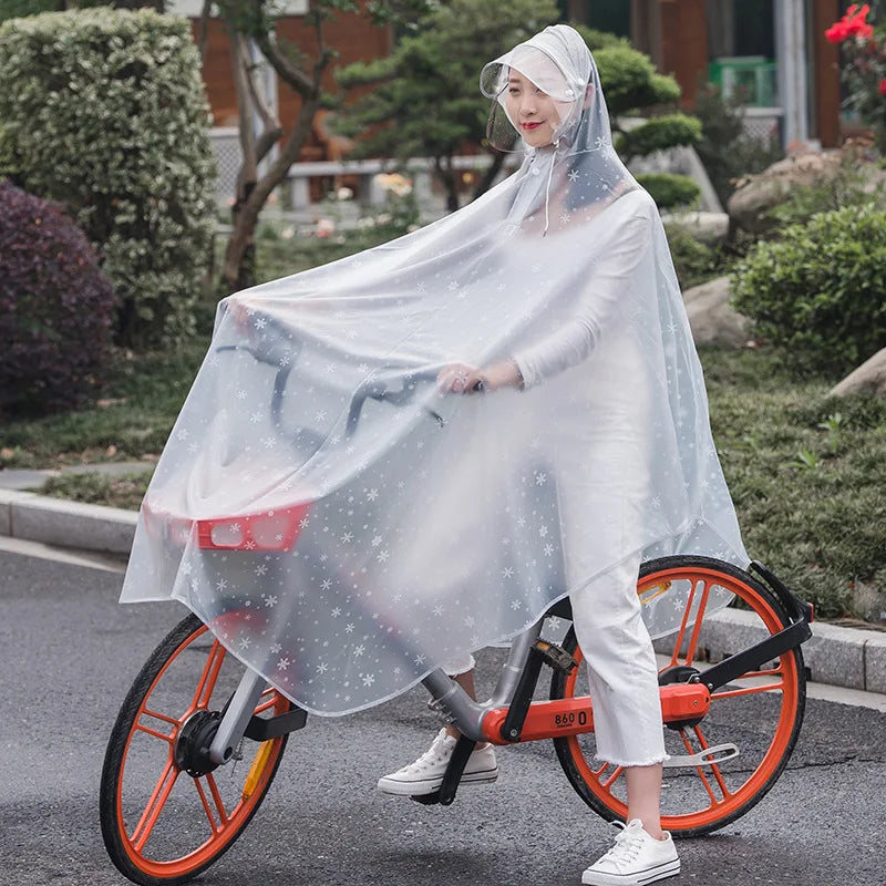 3XL Waterproof Bicycle Motorcycle Rain Poncho - Clear Transparent Raincoat for Outdoor Cycling