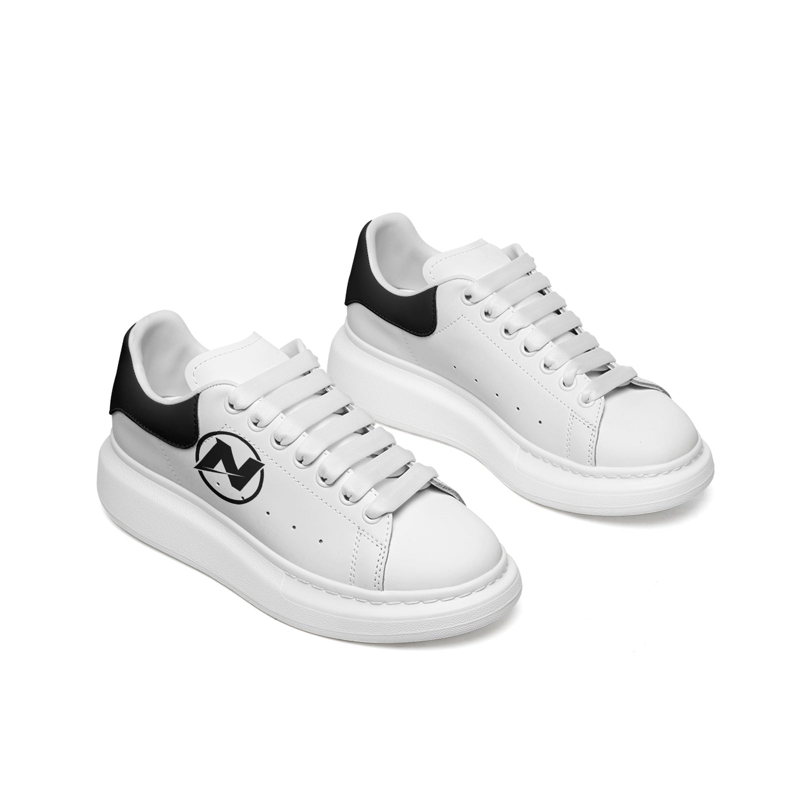 Unisex Non Slip Faux Leather Sneakers – Lace Up Comfort