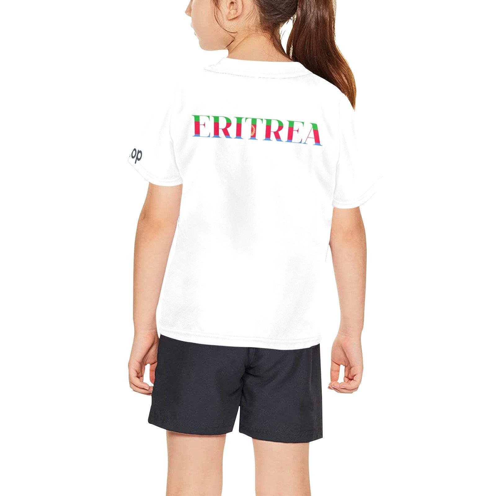 Eritrean flag t-shirt big girl kids Vertical - Natna Shop