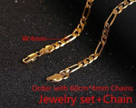 Jewelry Set Gold Color Crystal Necklace Pendant Earrings Ring Middle Easter Habesha Wedding Set - Natna Shop