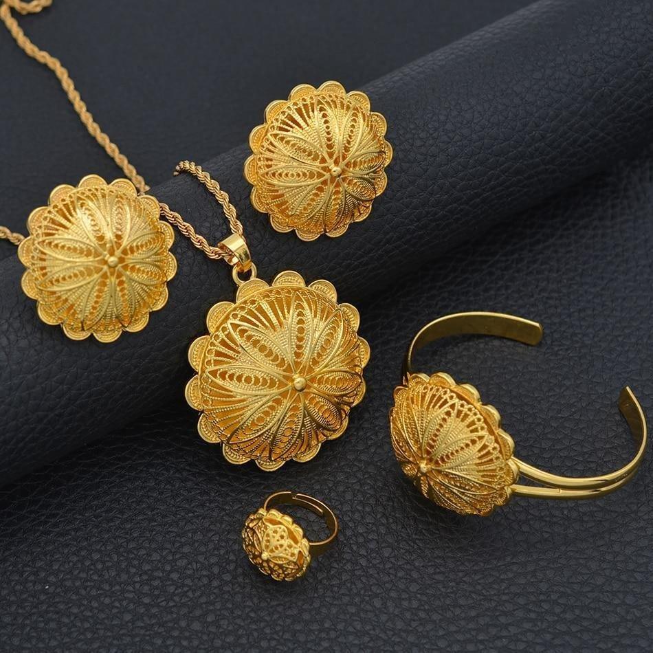 ናትና ሽልማት  Chain+Earring+Ring+Necklace  Set - Natna Shop