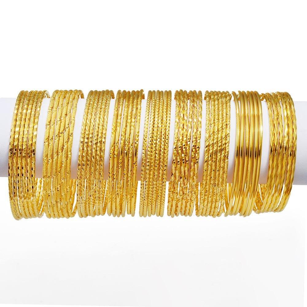 Dubai Gold Plated Bracelets 6pcs Set - Natna Shop