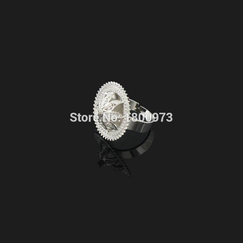 Ethiopian Crystal Pendant/Earrings/Ring/Necklace Jewelry Silver Plated Habesha Jewelry African 4PCS Wedding Jewelry Sets - Natna Shop