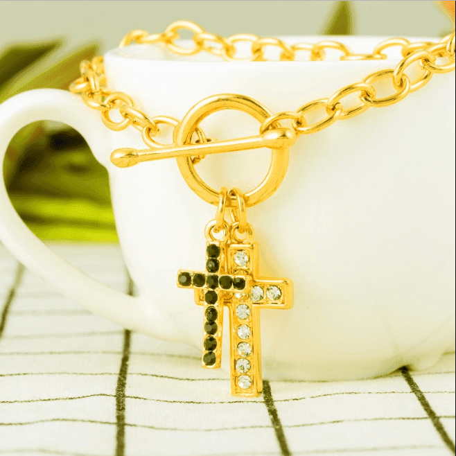 Gold Color Jewellery   Earring Cross Necklace Earring Women - Natna Shop