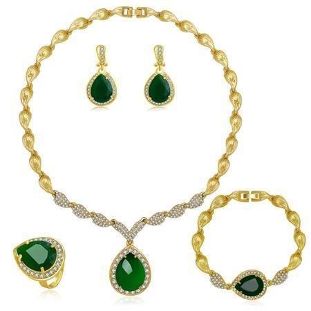 Habesha Women Dubai Gold-Color Necklace+Earrings+Ring+Bracelet - Natna Shop