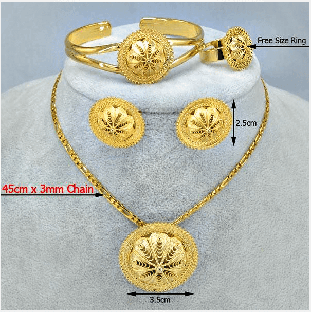 Habesha Jewelry set Eritrean/ Ethiopian Bridal Wedding Gold Color - Natna Shop