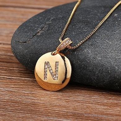 Unisex Letter Necklace Gold - Natna Shop