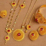 Ethiopian Jewelry Set Hair Chain/Necklace/Clip Earing/Ring/Hair pin/Bangle African Wedding Gifts #103506 - Natna Shop