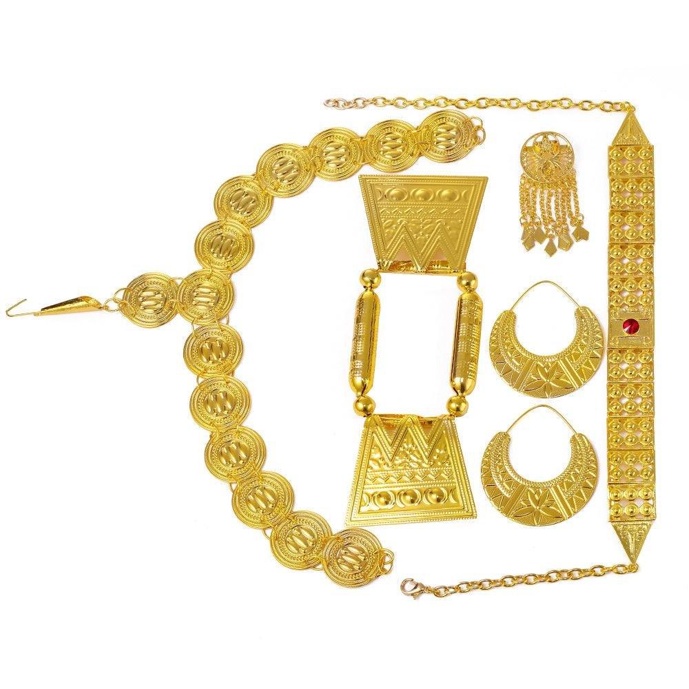 Sergo Bilen Bridal Jewelry Set | 5pcs Women’s Classic Gold & Silver Set 1