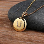 Unisex Letter Necklace Gold - Natna Shop