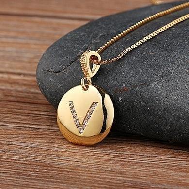 Unisex Letter Necklace Gold - Natna Shop