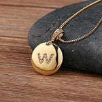 Unisex Letter Necklace Gold - Natna Shop