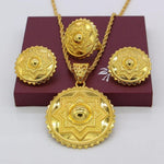 Gold Color Jewelry Set African Wedding Round Pendant/Earring/Ring/Necklace Eritrean/Arabic Gifts - Natna Shop