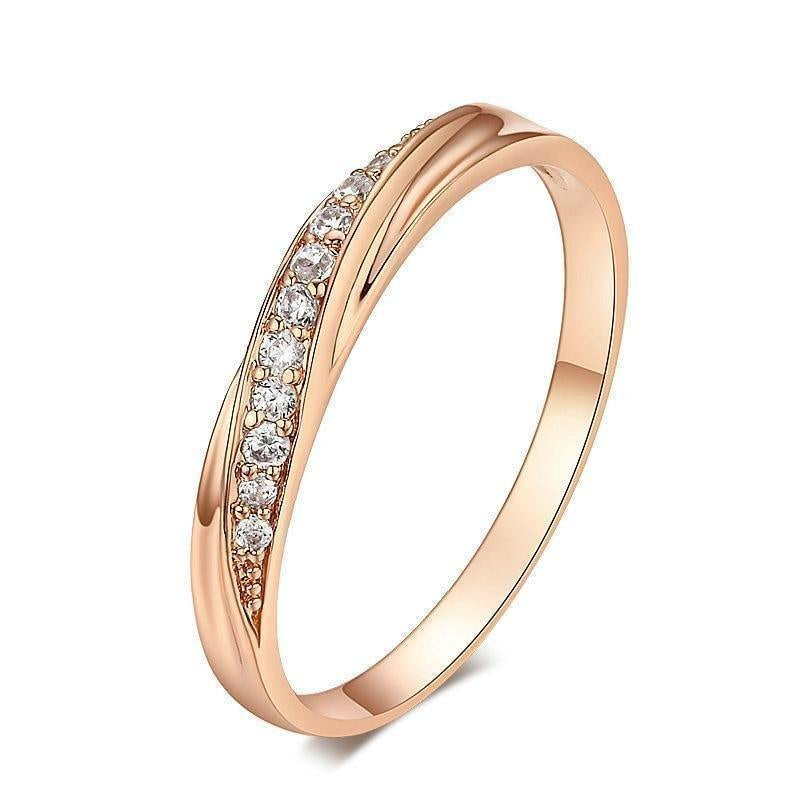 Wedding  Ring For Women Lovers Simple Cubic Zirconia Rose Gold Color Fashion Jewelry  ZYR314 ZYR317 - Natna Shop